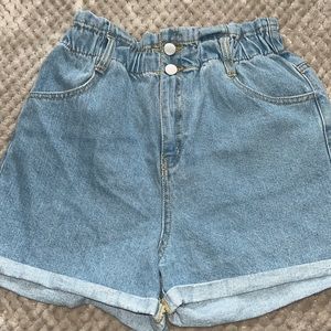 Paper bag style Jean Shorts